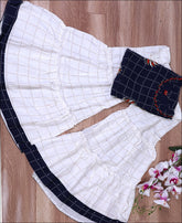 Rayon Block print with zardoshi work Navy blue Kurti Set